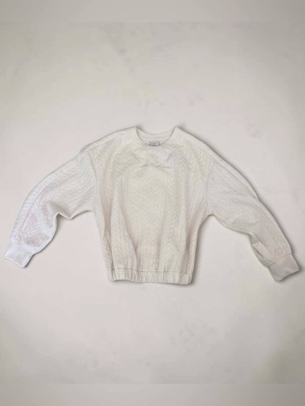 A New Day Cream Textured Cotton Sweatshirt Size S